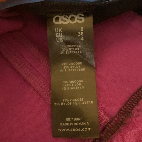 Asos strapless bodycon dress purple blue black - Picture 4 of 4